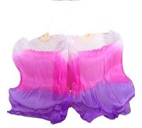 DUBTEDHOU bamboo belly dance fan, Bamboo Silk Belly Dance Fan Veil Multicolor Multiple Sizes 2 pcs(Onecolor,230cm(90 Inch))
