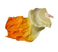 DUBTEDHOU bamboo belly dance fan, Belly Dance Fan Veils Silk Bamboo Multicolor Multiple Sizes(Color 11,1PC 180x90cm LEFT)