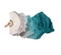 DUBTEDHOU bamboo belly dance fan, Belly Dance Fan Veils Silk Bamboo Multicolor Multiple Sizes(Color 15,1PC 120x90cm LEFT)