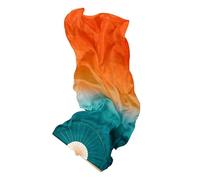 DUBTEDHOU bamboo belly dance fan, Belly Dance Fan Veils Silk Bamboo Multicolor Multiple Sizes(Color 6,1PC 180x90cm LEFT)