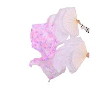 DUBTEDHOU bamboo belly dance fan, Silk Belly Dance Fans Veil Bamboo Ribs 1 Pair Or 1 Piece Multicolor Multiple Sizes(1pair-type 6,150x90cm)