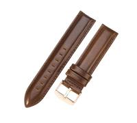 DUBTEDHOU Genuine Leather Watch Straps, Faux Leather Watch Strap Multicolor 14mm-22mm For Men And Women(Coffee-Rose,18mm)