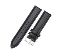 DUBTEDHOU Genuine Leather Watch Straps, Faux Leather Watch Strap Multicolor 14mm-22mm For Men And Women(Black-Steel,14mm)