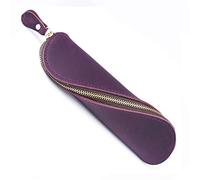 DUBTEDHOU Leather Pen Case Holder, Leather Stationery Pouch Multicolor 200x60mm for Students Artists Office(Purple)