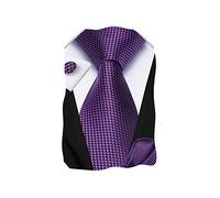Dubulle Mens Purple Tie Set Silk Necktie and Pocket Square with Cufflinks Gift Box, Un-3198, M