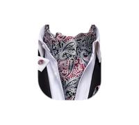 Dubulle Paisley Floral Ascot Tie for Men Self Tie Mens Cravat Tie and Pocket Square Cufflinks Wedding, Black, M