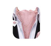 Dubulle Paisley Floral Ascot Tie for Men Self Tie Mens Cravat Tie and Pocket Square Cufflinks Wedding, Blush Pink, Medium