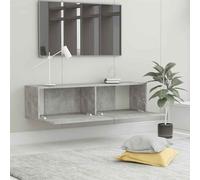 dubuque 120cm wooden tv stand with 2 doors - concrete grey