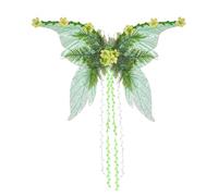Dubute Fairy Wings for Adults Women Butterfly Wings for Girls Flowers and Leaves Angel Wing Halloween Costume Dress Up (Green-C, One Size)