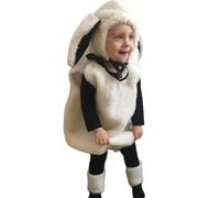 Dubute Newborn Baby Girl Boy Halloween Lamb Costumes Flannel Romper Cute Infant Wooly Sheep Costume Outfit Clothes (White, 12-18 Months)