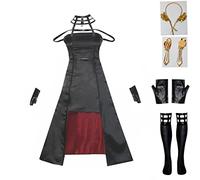 Dubute SPY x FAMILY Cosplay Costume for Aldult Yor Forger Cosplay Outfit Anya Forger Cosplay Uniform Dress Set Costume (Black Red, XS)