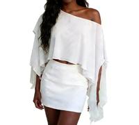Dubute Womens Chiffon Poncho Sexy Sheer Mesh Cape Shawl Wraps Off Shoulder See Through Cover Up Top Blouse (Beige, S)