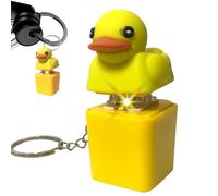 Duc-kys Quacking Fidget Toy, 3X3X6CM Duck-eys Keycaps Squeeze Toy, Cute Duck Keychain with Colorful Keyboard Light, Stress Relief Duck Keyboard Fidget Sensory Toys, for Kids and Adults