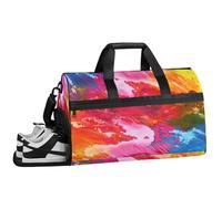 ducanll Abstract Acrylic Gym Bags for Men Women, 43L Medium Sports Hand Painted Travel Duffel Bag for Men with Shoe Compartment,Carry on Bags for Airplanes Women