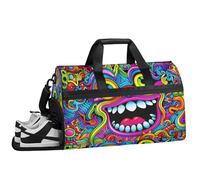 ducanll Abstract Art Gym Duffle Bag for Women,Waterproof Sports Colourful Patterns Duffle Bags Travel Weekender Bags for Men Women Overnight Bag with Shoes Compartment