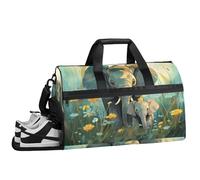 ducanll Animal Gym Bags for Men Women, 43L Medium Sports Elephant Travel Duffel Bag for Men with Shoe Compartment,Carry on Bags for Airplanes Women