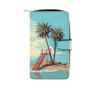 ducanll Anime Style Women Leather Wallet Large Women's Wallets Print Maritime Landscape Wallet-Gift Card Case Purse with Business Card Holder Mother's Day Gift Ideas