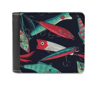 ducanll Black Wallet for Men with Money Clip or Credit Card Holder - RFID Blocking Wallet for Men - Art Fish Hook Men Wallet Available in Multiple Styles