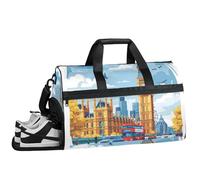 ducanll Cartoon Travel Duffle Bag Large Gym Tote Bag for Women, Weekender Bag Carry on Bag for Airplane, Big Ben Personal Item Travel Bag