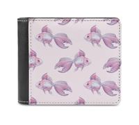 ducanll Cartoon Watercolour Leather Wallet for Men |RFID Blocking | Bifold | Slim Wallet for Men with 8 Credit Card Holder| Fish Pattern Money Clip for Men