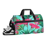 ducanll Colourful Floral Gym Bags for Men Women, 43L Medium Sports Geometric Textures Travel Duffel Bag for Men with Shoe Compartment,Carry on Bags for Airplanes Women