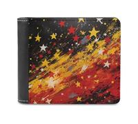 ducanll Colourful Stars Leather Wallet for Men |RFID Blocking | Bifold | Slim Wallet for Men with 8 Credit Card Holder| Texture Doodle Carteras para Hombres