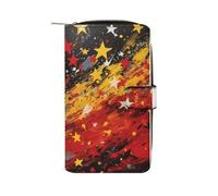 ducanll Colourful Stars Wallets for Women, Print Texture Doodle Womens Wallet with Multiple Card Slots and Cellphone Compartment-Mothers Day Gifts for Wife
