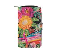 ducanll Doodle Flower Wallet for Women Wallet Women Leather with ID Credit Card Holder Zipper Coin Colour Wallet Women Small wtih Business Card Holder