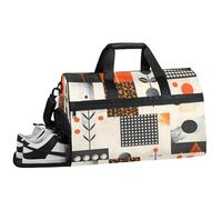 ducanll Flower Gym Duffle Bag for Women,Waterproof Sports Art Patterns Duffle Bags Travel Weekender Bags for Men Women Overnight Bag with Shoes Compartment