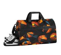 ducanll Geometric Seamless Pattern Gym Bags for Men Women, 43L Medium Sports Basketball Travel Duffel Bag for Men with Shoe Compartment,Carry on Bags for Airplanes Women