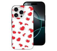 ducanll Lovely Cloudy - iPhone 16 Pro Case Red Heart [Military Drop Protection] Protective Shockproof iPhone 16 Pro Phone Case 6.3 inch - iphone 16 Pro Case for women