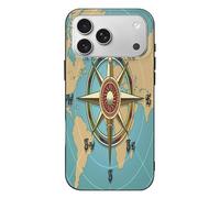 ducanll Map Case for iPhone 17 Pro Max,Phone Cover Stylish Durable TPU Compass Pattern Protective Case for Women, 2025,6.9" - iphone 17 Pro Max accessories