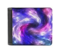 ducanll Multicolor Leather Wallet for Men |RFID Blocking | Bifold | Slim Wallet for Men with 8 Credit Card Holder| Galaxy Nebula Star Colour Carteras para Hombres