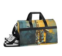 ducanll Music Gym Duffle Bag for Men, Shacks Patterns Waterproof Sports Duffle Bag for Travel Weekender Bags for Women Overnight Bag with Shoes Compartment