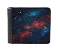 ducanll Night Sky View Slim Leather RFID Bifold Wallet for Men with Money Clip and 8 Credit Card Holders - Artistic Style Minimalist Wallet for Men