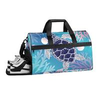 ducanll Ocean Travel Duffle Bag Large Gym Tote Bag for Women, Weekender Bag Carry on Bag for Airplane, Turtle Pattern Personal Item Travel Bag