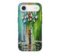 ducanll Oil Painting Style Clover Compatible with iPhone 17 Air Case, Shockproof Protective Bumper Slim Soft Decoration Phone Cover for Women 2025 6.5"