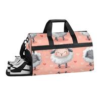 ducanll Sheep 43L Gym Duffle Bag for Men with Shoe Compartment, Animals Overnight Weekender Bag for Women with Shoulder Strap, Ideal for Travel, Gym, Sports