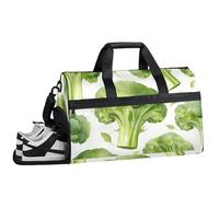 ducanll Vegetable Gym Duffle Bag for Women,Waterproof Sports Broccoli Pattern Duffle Bags Travel Weekender Bags for Men Women Overnight Bag with Shoes Compartment
