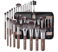 DUcare 22 Piece Makeup Brushes Professional Set with Bag - Chocolate Series Including a Foldable Stand-Up Artist Pro Make up Brush Bag, Presented in a Beautiful Gift Box