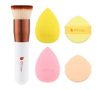DUcare 5Pcs Makeup Sponge and Foundation Brush Set, Non-Latex Beauty Blenders, Flat Top Kabuki Brush, Perfect for Liquid Cream Powder Flawless Finish