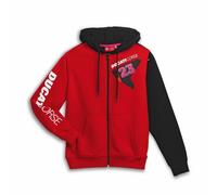 Ducati Corse Bastianini Red Cotton Hooded Sweatshirt, Long Sleeve