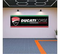Ducati Corse Flag Banner Garage Wall Art, MotoGP Decor, Gift for Ducati FG 152 90x360CM