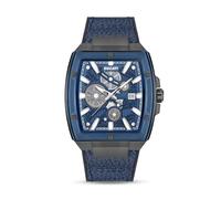Ducati Men’s Quartz Watch - Chronograph and Analog Features, Rectangular Case Design, Semi-Transparent Dial, Industrial Styling, Sport Dress Hybrid Timepiece for Daily and Casual Wear, Blue - Blue