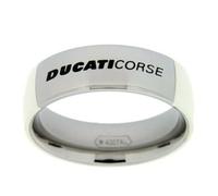 Ducati Men's 30 White Stainless Steel Cocktail Party Motorcycle Ring