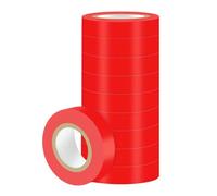 Duccinp Red Electrical Tape, Flame Retardant Indoor Outdoor Waterproof High Temperature Resistance Electric Tape for Most Domestic, Commercial, and Industrial environments, 18 mm X 13 m, 10 Rolls