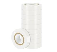 Duccinp White Electrical Tape, Flame Retardant Indoor Outdoor Waterproof High Temperature Resistance Electric Tape for Most Domestic, Commercial, and Industrial environments, 18 mm X 13 m, 10 Rolls