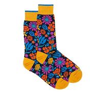 Duchamp LONDON BOTANICAL FLORAL SOCK YELLOW Size: Medium UK 6-8 EU 40-42