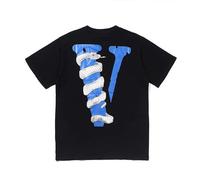DUCHE Men's V-Lone T-Shirt Short Sleeve Graphic Tees Novelty Tops Women Casual Hip Hop Crew Neck Shirts-M Black