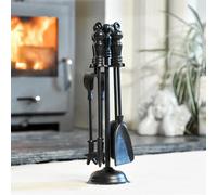 Duchess Black Iron Fireplace Accessories Companion Set - Fireside Tools with Poker, Tongs, Brush - Elegant and Functional Fireside Companion Set for Home Decor